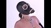 Mavellous chick in gas mask and her girlfriend are doing disabled person's dick